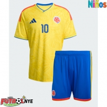 Camiseta Colombia James Rodriguez #10 Primera Equipación para niños Mundial 2026 manga corta (+ pantalones cortos)